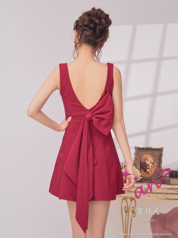 画像13: XSサイズあり【an /アン】ビジュー/ バストジップ/ ノースリーブ/ バックオープン/ リボン/ ミニドレス/ キャバドレス[OF05]