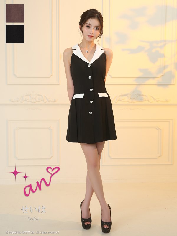 ブラック×ホワイト　モデル：せいは　身長：161cm　着用サイズ：Sサイズ