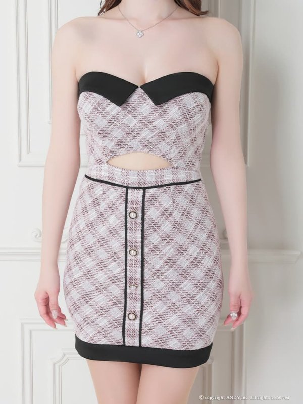 ピンクチェック　モデル：ゆめ　身長：160cm　着用サイズ：Sサイズ