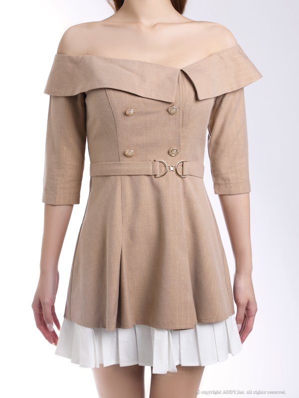 ベージュ　モデル：るりぴ　身長：165cm　着用サイズ：Sサイズ