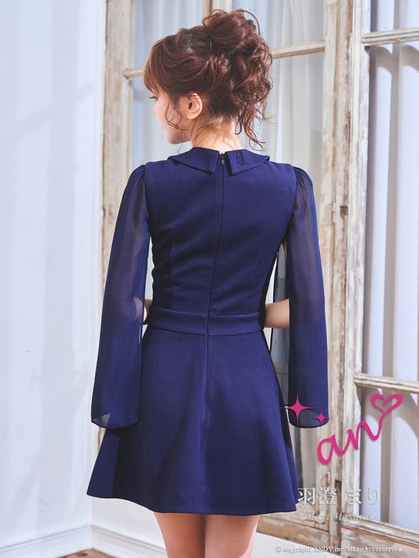 ネイビー　モデル：羽澄まり　身長：166cm　着用サイズ：Sサイズ