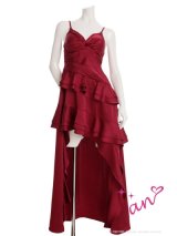 XSサイズあり【an /アン】 バストタック/ キャミソール/ フレア/ テールカット/ ティアードフリル/ ロングドレス/ キャバドレス[OF05