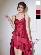 XSサイズあり【an /アン】 バストタック/ キャミソール/ フレア/ テールカット/ ティアードフリル/ ロングドレス/ キャバドレス[OF05