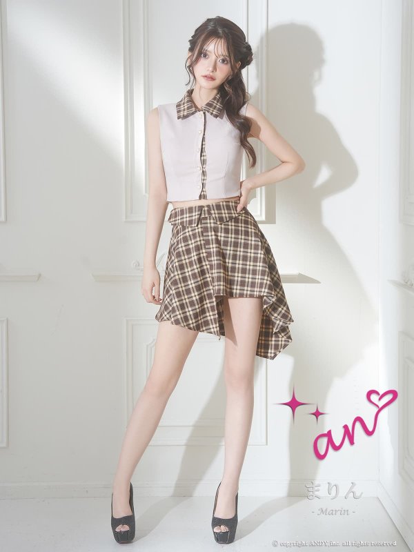 ベージュxブラウン	モデル：まりん　身長：164cm　着用サイズ：Sサイズ