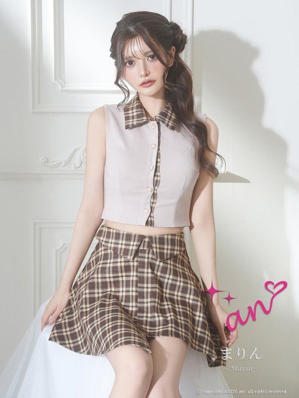 ベージュxブラウン	モデル：まりん　身長：164cm　着用サイズ：Sサイズ