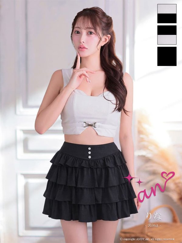 グレージュxブラック　モデル：りな　身長：160cm　着用サイズ：Sサイズ