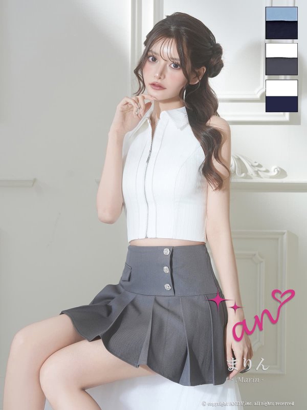 ホワイトxグレー　モデル：まりん　着用サイズ：Sサイズ