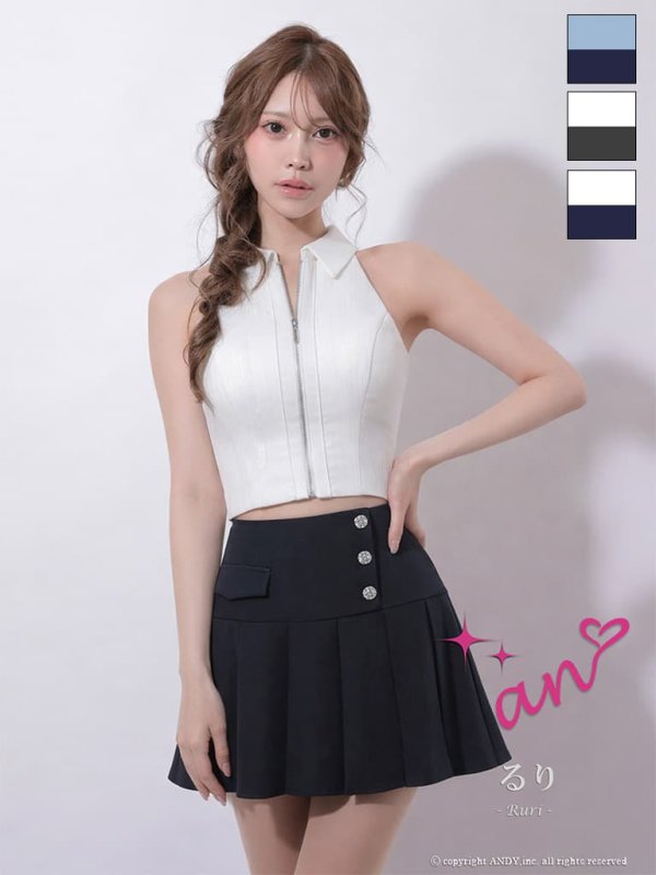 ホワイトxネイビー モデル：るりぴ　身長：165cm　着用サイズ：Sサイズ