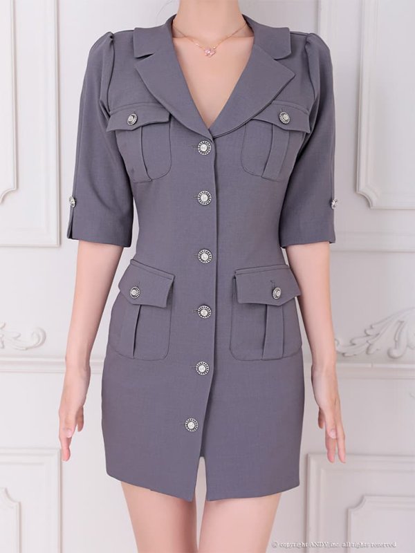 グレー モデル：まりん　身長：164cm　着用サイズ：Sサイズ