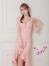 【SALE】即日発送【an/アン】バストジップ/ フィッシュテール/ マーメイド/ フリル/ ミディアムドレス/ キャバドレス[OF05]
