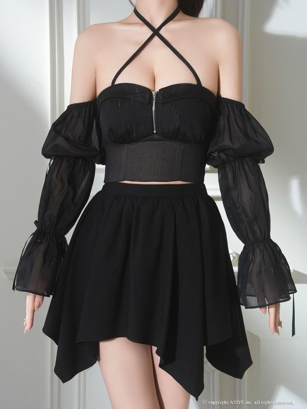 ブラック　モデル：まりん　身長：164cm　着用サイズ：Sサイズ