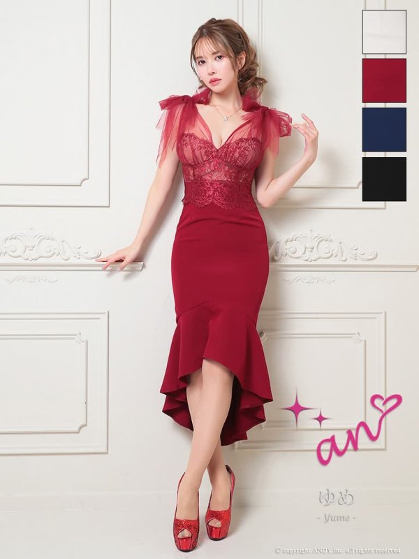 バーガンディ　モデル：ゆめ　身長：160cm　着用サイズ：Sサイズ