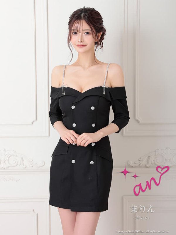 ブラック モデル：まりん　身長：171cm　着用サイズ：Sサイズ