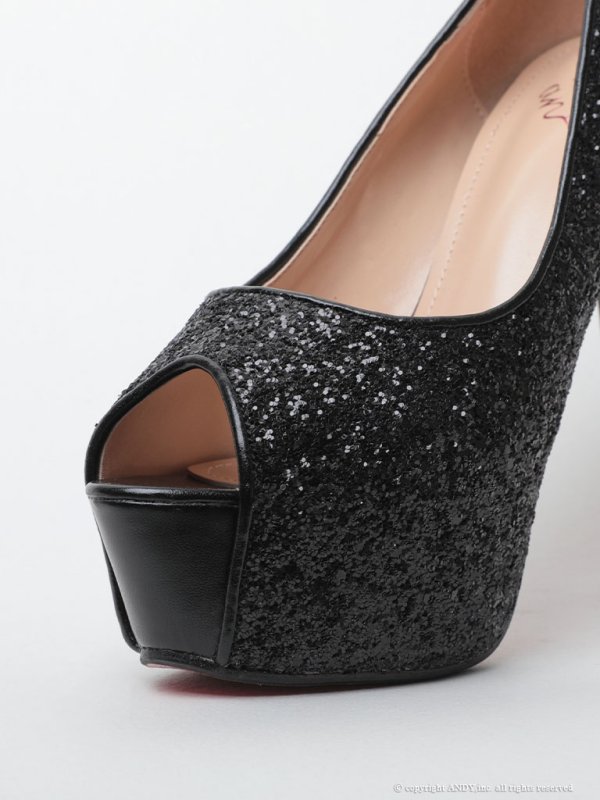 画像3: 【an】5color/ 14.5cmヒール/ グリッター/ ハイヒール/ ピンヒール/ オープントゥパンプス [OF02]