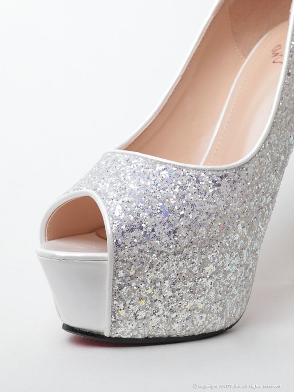 画像15: 【an】5color/ 14.5cmヒール/ グリッター/ ハイヒール/ ピンヒール/ オープントゥパンプス [OF02]