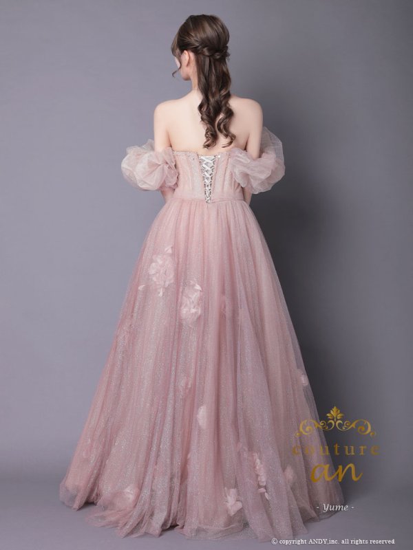 画像4: ANDY Fashion Press vol.17 掲載商品【couture an/クチュールアン】 グラデーション/ フラワー/ オフショル/ ラメチュール/ ビジュー/ フレア/ Aライン/ プリンセス/ ロングドレス/ キャバドレス long[OF05]
