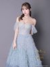 画像2: 【couture an/クチュールアン】 グラデーション/ フリル/ オフショル/ チュール/ シフォン/ フレア/ Aライン/ プリンセス/ ロングドレス/ キャバドレス long[OF05] (2)