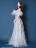 画像3: an ANDY Fashion Press 16 COLLECTION 07 ANDY Fashion Press 19掲載【couture an/クチュールアン】フェザー/ オフショル/ チュール/ ビーズ刺繍/ ラメ/ フレア/ Aライン/ プリンセス/ ロングドレス/ キャバドレス long[OF05]