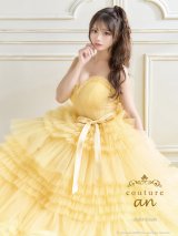 【couture an/クチュールアン】ベア/ シフォン/ フリル/ フレア/ Aライン/ プリンセス/ ロングドレス/ キャバドレス long[OF05]