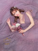 【couture an/クチュールアン】ショルダーリボン/ レース/ チュール/ フリル/ Aライン/ プリンセス/ カラードレス/ ロングドレス/ キャバドレス long[OF05]