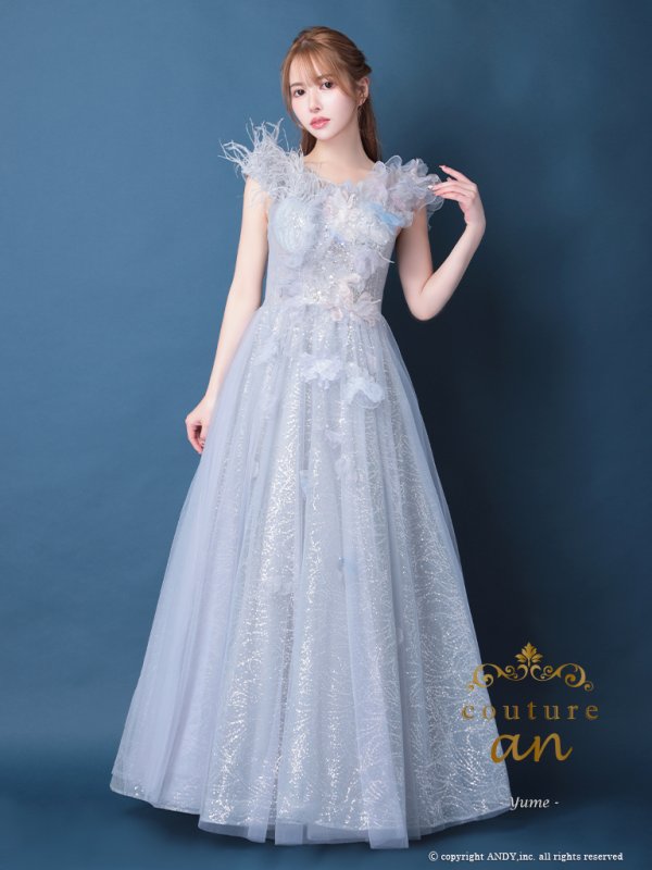 画像3: ANDY Fashion Press vol.18【couture an/クチュールアン】立体フラワー/ フェザー/ チュール/ ラメ/ フレア/ Aライン/ プリンセス/ ロングドレス/ キャバドレス long[OF05]