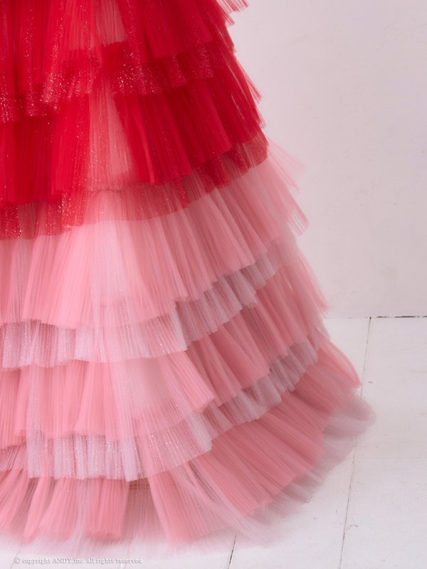 画像8: ANDY Fashion Press 19掲載【couture an/クチュールアン】グラデーション/ フリル/ チュール/ ベア/ リボン/ フレア/ Aライン/ プリンセス/ ロングドレス/ キャバドレス long[OF05]