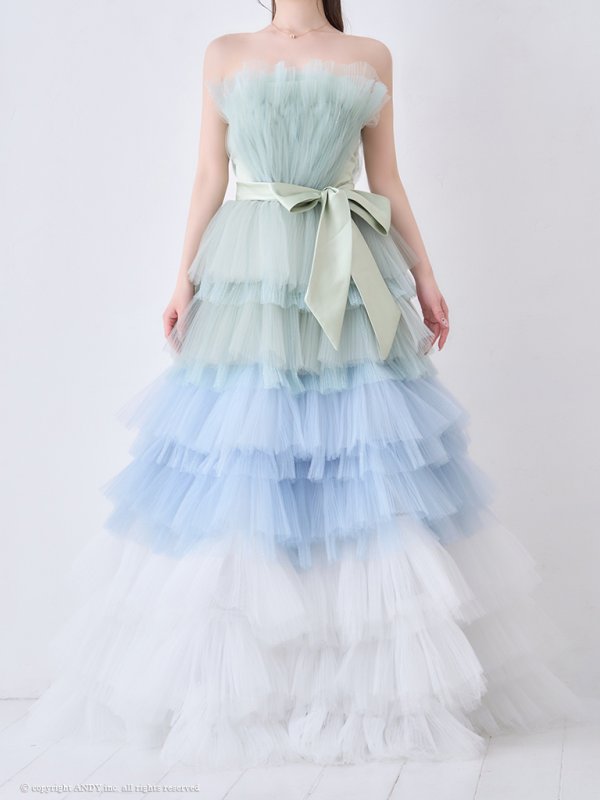 画像34: 【HIMEKA/関西コレクション着用】ANDY Fashion Press 19掲載【couture an/クチュールアン】グラデーション/ フリル/ チュール/ ベア/ リボン/ フレア/ Aライン/ プリンセス/ ロングドレス/ キャバドレス long[OF05]