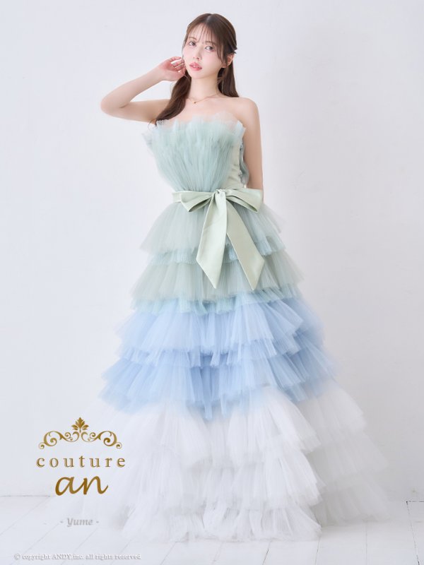 画像31: 【HIMEKA/関西コレクション着用】ANDY Fashion Press 19掲載【couture an/クチュールアン】グラデーション/ フリル/ チュール/ ベア/ リボン/ フレア/ Aライン/ プリンセス/ ロングドレス/ キャバドレス long[OF05]