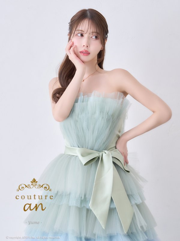 画像35: 【HIMEKA/関西コレクション着用】ANDY Fashion Press 19掲載【couture an/クチュールアン】グラデーション/ フリル/ チュール/ ベア/ リボン/ フレア/ Aライン/ プリンセス/ ロングドレス/ キャバドレス long[OF05]