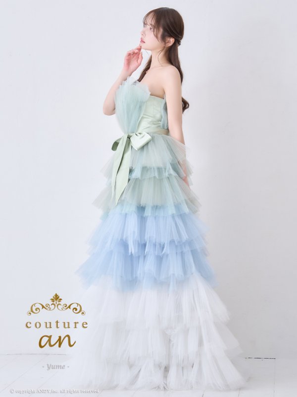 画像32: 【HIMEKA/関西コレクション着用】ANDY Fashion Press 19掲載【couture an/クチュールアン】グラデーション/ フリル/ チュール/ ベア/ リボン/ フレア/ Aライン/ プリンセス/ ロングドレス/ キャバドレス long[OF05]
