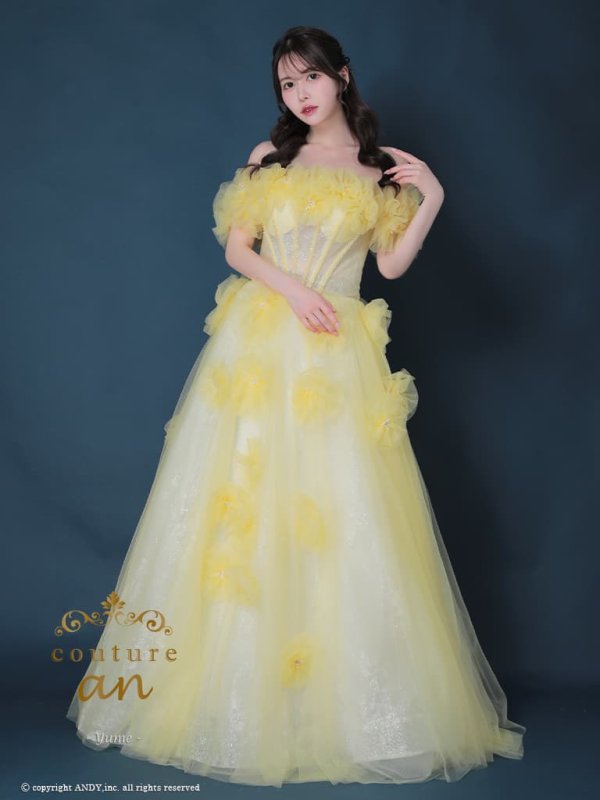 イエロー　モデル：ゆめ　身長：160cm　着用サイズ：S(XS〜M)サイズ