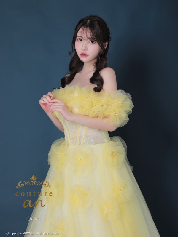 イエロー　モデル：ゆめ　身長：160cm　着用サイズ：S(XS〜M)サイズ