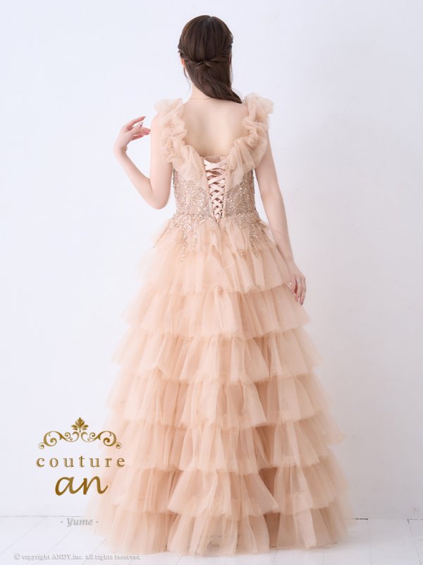 画像11: 【couture an/クチュールアン】オフショル/ フリル/ ビジュー/ シフォン/ フレア/ Aライン/ プリンセス/ ロングドレス/ キャバドレス long[OF05]