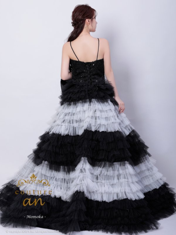 画像4: 【couture an/クチュールアン】リボン/ ラメ/ チュール/ シアー/  Aライン/ プリンセス/ ロングドレス/ キャバドレス long[OF05]