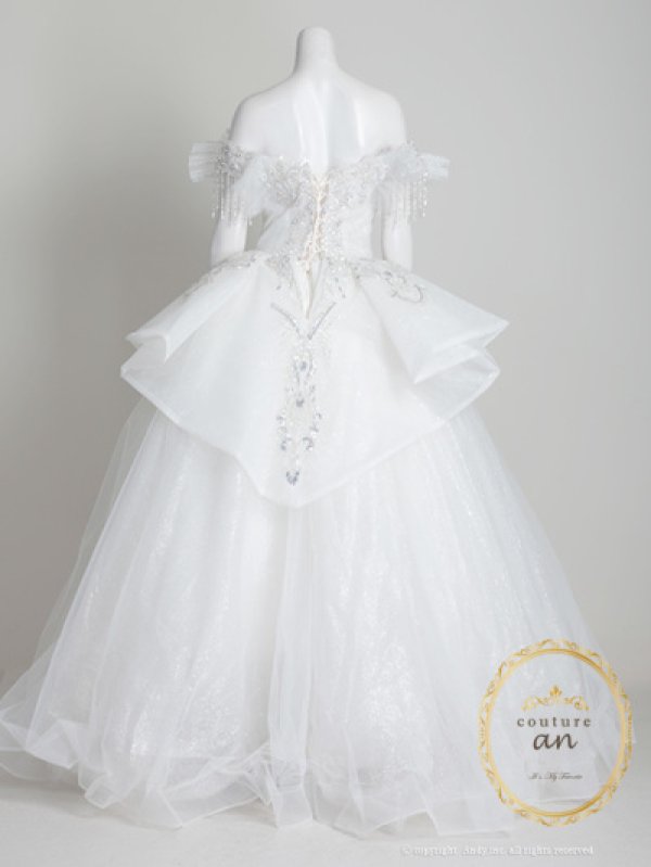 画像12: 【couture an/クチュールアン】スパンコール/ チュール/ ビジュー/ オフショルダー/ プリンセス/ エレガント/ ゴージャス/ ロングドレス/ ラグジュアリー/ キャバドレス long[OF05]