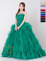 【couture an/クチュールアン】ベア/ ラメ/ チュール/ レース/ フリル/ スピンドル/ フレア/ プリンセス/ ロングドレス/ キャバドレス long[OF05]