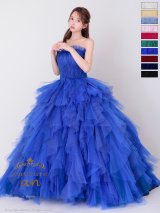 【couture an/クチュールアン】ベア/ ラメ/ チュール/ レース/ フリル/ スピンドル/ フレア/ プリンセス/ ロングドレス/ キャバドレス long[OF05]