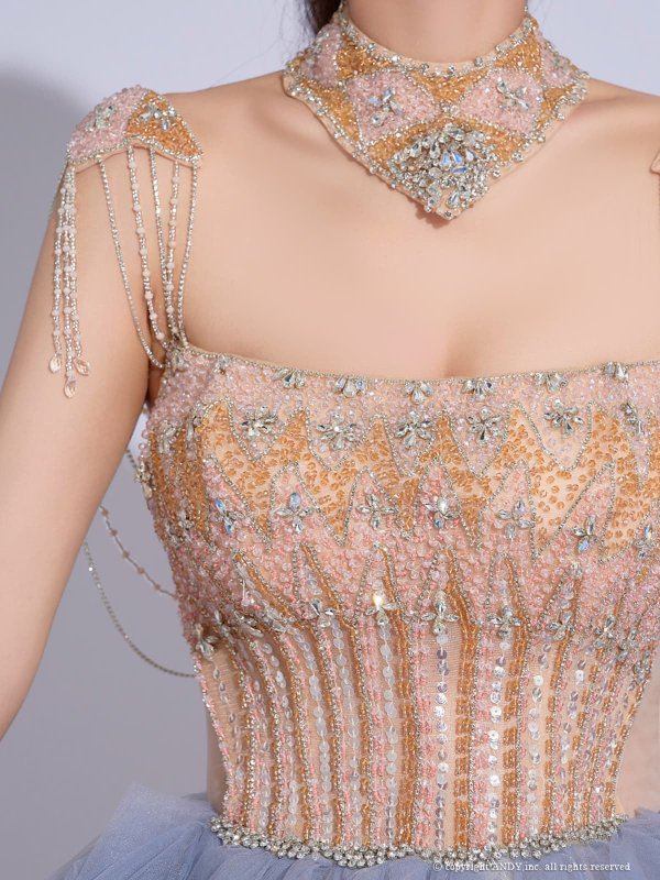 ピンク×ブルー モデル：まりん　身長：171cm　着用サイズ：Sサイズ(XS-M)