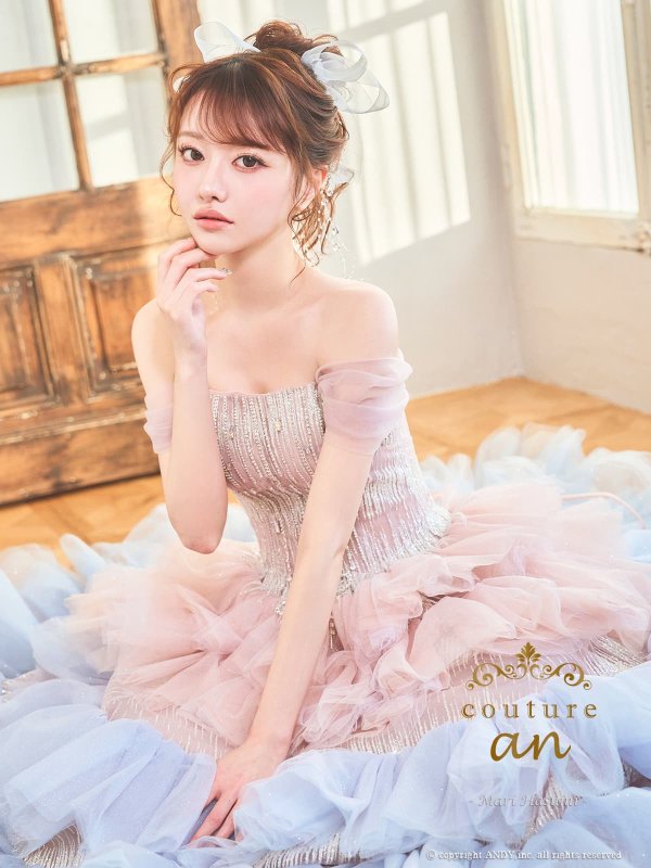 ピンクブルー　モデル：羽澄まり　身長：158cm　着用サイズ：S(XS〜M)サイズ