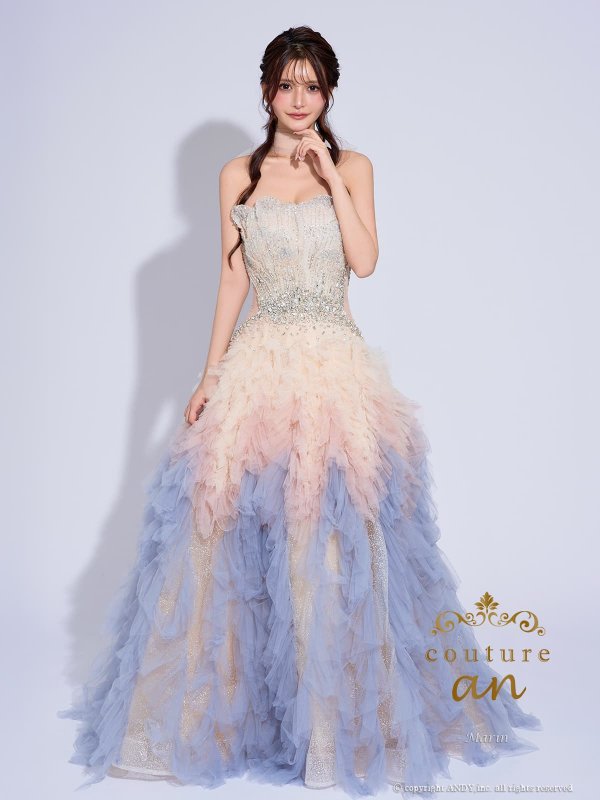 アイボリー×ブルー　モデル：まりん　身長：171cm　着用サイズ：Sサイズ(XS-M)