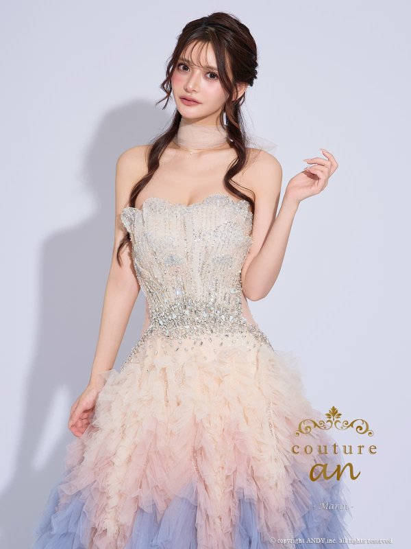 アイボリー×ブルー　モデル：まりん　身長：171cm　着用サイズ：Sサイズ(XS-M)