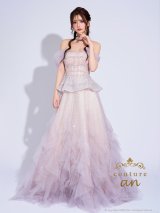 【couture an/クチュールアン】チョーカー付/ チュール/ ラメ/ スパンコール/ シアー/ フレア/ プリンセス/ フリル/ ビジュー/ カラードレス/ ロングドレス/ キャバドレス long[OF05]