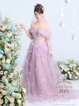 即日発送【couture an/クチュールアン】オフショルダー/ ビジュー/ シアー/ 立体フラワー/ スピンドル/ チュール/ ウエストカット/ フレア/ Aライン/ プリンセス/ バースデー/ ウェディングドレス/ カラードレス/ ロングドレス/ キャバドレス long[OF05]