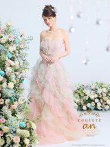 即日発送【couture an/クチュールアン】ベアトップ/ ビジュー/ フリル/ ラメ/ スピンドル/ 刺繍/ シアー/ フレア/ Aライン/ プリンセス/ バースデー/ ウェディングドレス/ カラードレス/ ロングドレス/ キャバドレス long[OF05]
