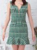 画像4: 【an/アン】チェックツイード/ ノースリーブ/ フロントジップ/ 裾フリル/ タイト/ ミニドレス/ キャバドレス[OF05] (4)