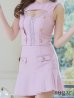 画像18: XSサイズあり【an /アン】カットアウト/ ボタン/ フロントジップ/ ノースリーブ/ セットアップ/ Aライン/ 裾プリーツ/ ミニドレス/ キャバドレス[OF05]