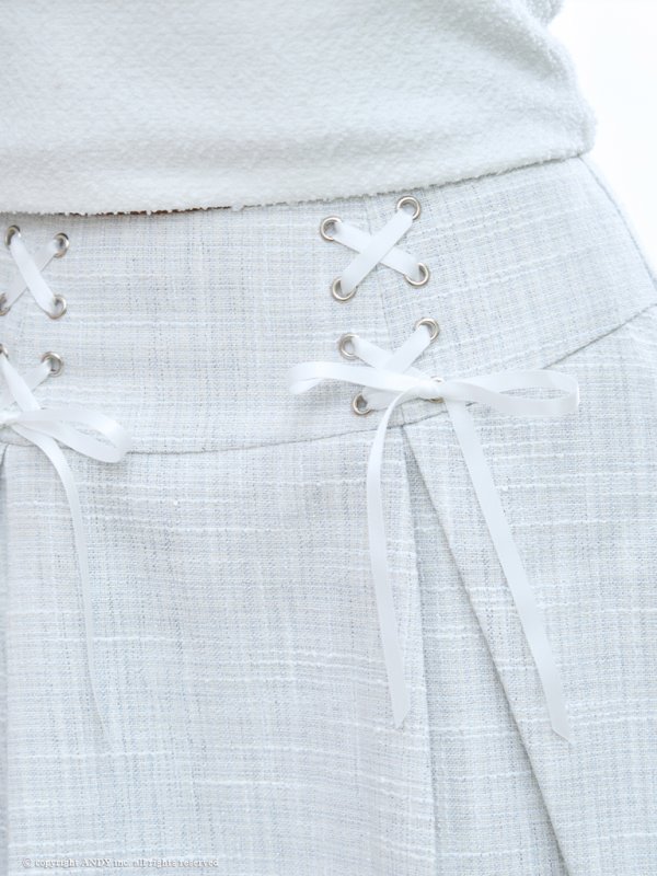 画像22: XSサイズあり【an /アン】ツイード/ 2way/ キャミソール/ 袖あり/ パフスリーブ/ プリーツ/ 編み上げ/ Aライン/ セットアップ/ ミニドレス/ キャバドレス[OF05]