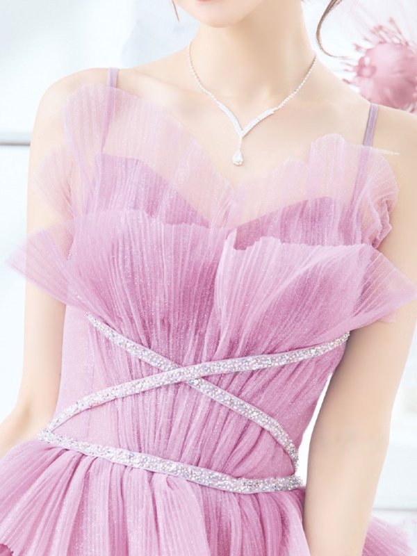 画像19: 【ひめか/関西コレクション着用】【couture an/クチュールアン】 グラデーション/ ティアード/ チュール/ レース/ フレア/  キャミソール/ ラメ/ Aライン/ ロングドレス/ カラードレス long[OF05]