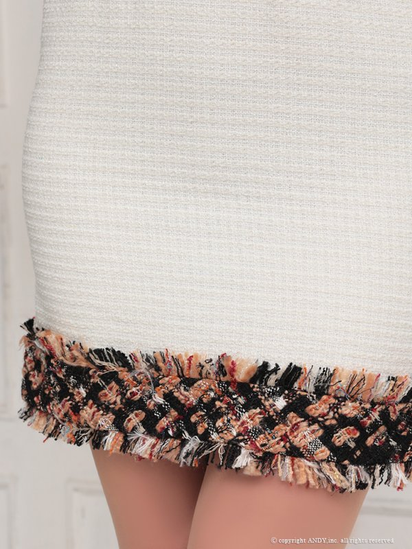 画像7: 【an/アン】【an Tweed Collection No.05】ツイード/ ハイネック/ ボタンデザイン/ ライン切り替え/ ミニドレス/ キャバドレス[OF05]