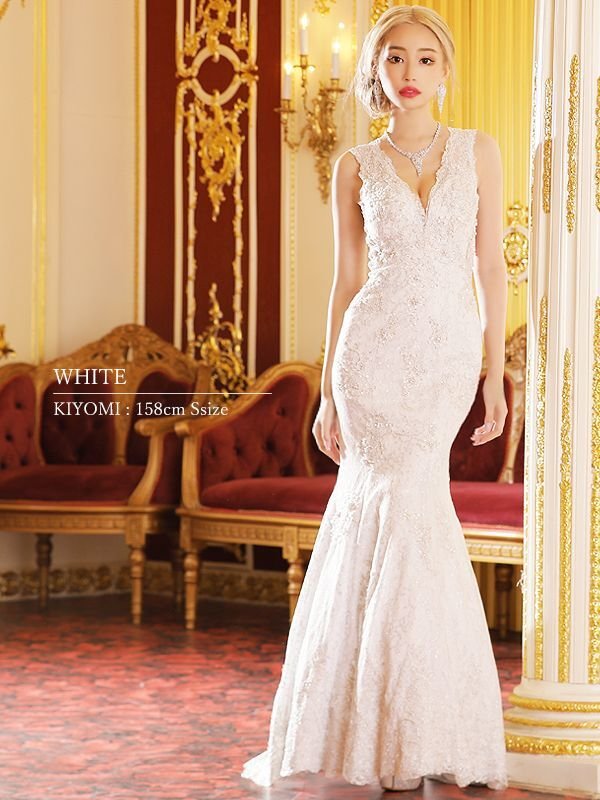 画像5: 【ANGEL R PREMIUM】ビジュー/ノースリーブ/ マーメイド/ ラメレース/ ロング/ キャバドレスlong[OF2]